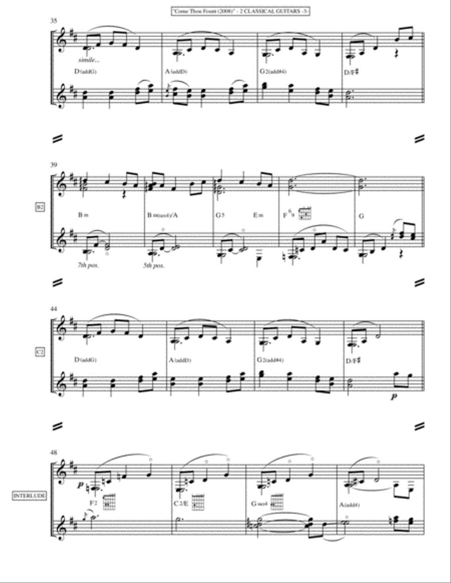 Come Thou Fount (Guitar Duet) Acoustic Guitar scores gallery preview page 3