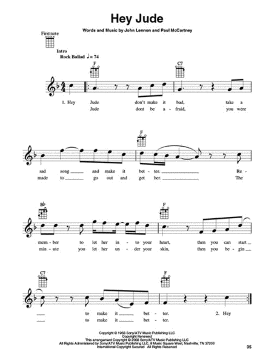 The Beatles for Ukulele Ukulele scores gallery preview page 4
