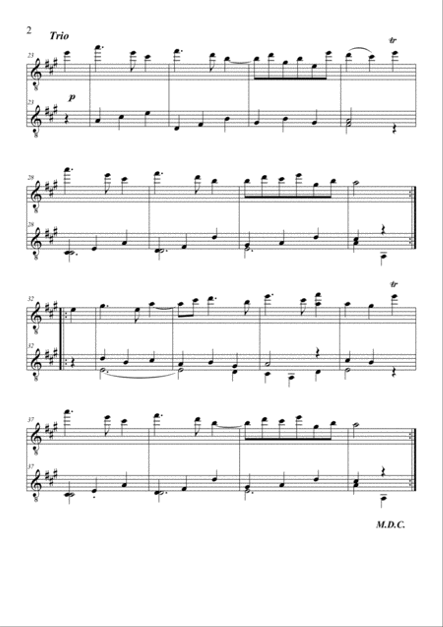 11 Menuets from KV 176 for Guitar Duet Acoustic Guitar scores gallery preview page 5
