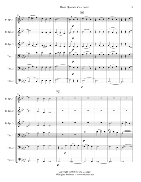 Beati Quorum Via (for Brass Choir)