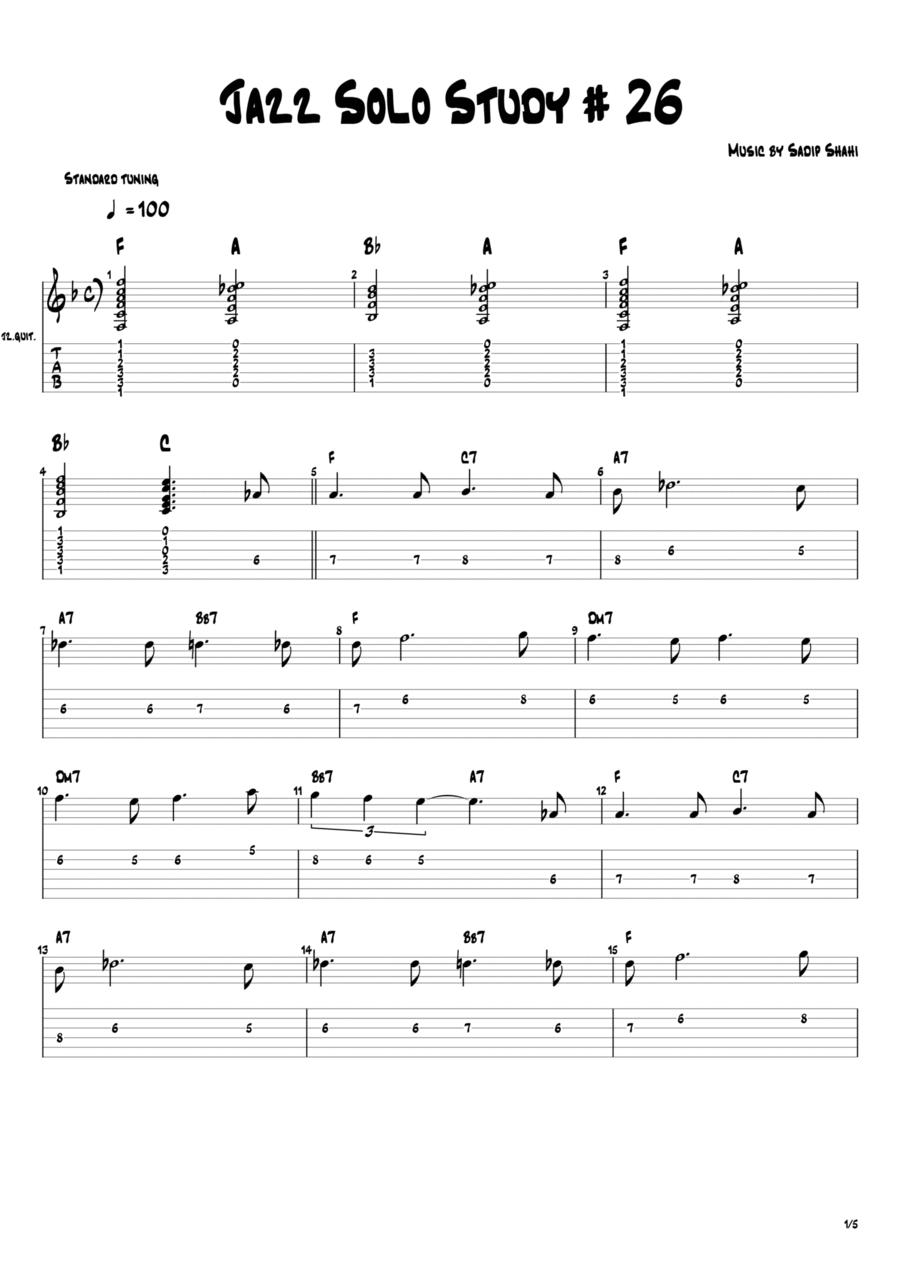 Jazz Solo Study # 26 Large Ensemble scores gallery preview page 1