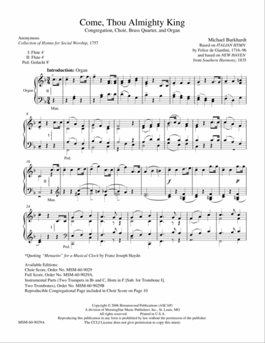 Come, Thou Almighty King Choir scores gallery preview page 3