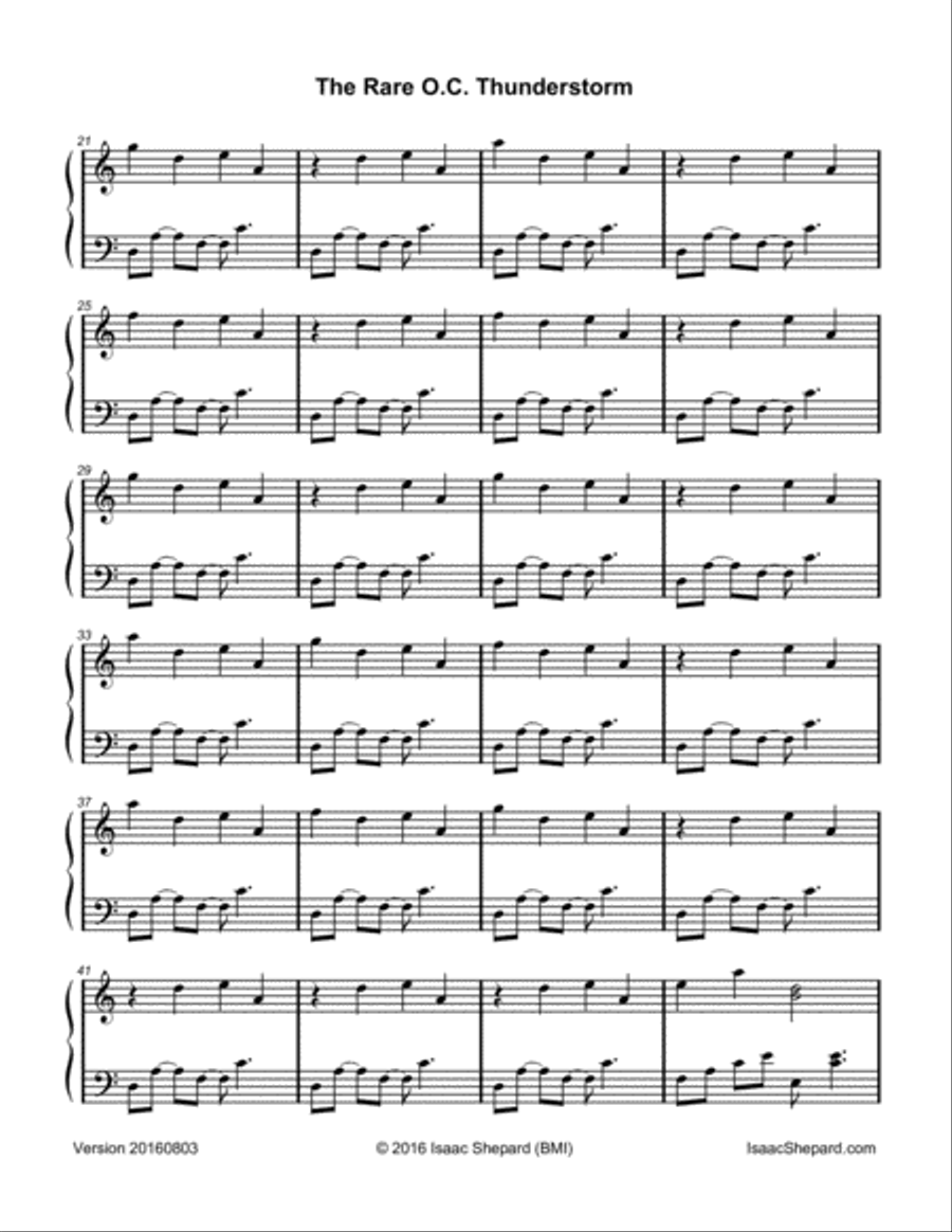 The Rare O.C. Thunderstorm Piano Solo scores gallery preview page 3