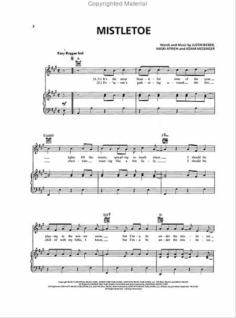 Mistletoe Piano, Vocal, Guitar scores gallery preview page 2
