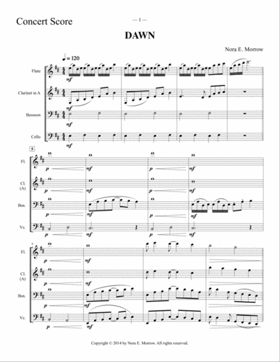 Dawn Dawn Small Ensemble scores gallery preview page 1