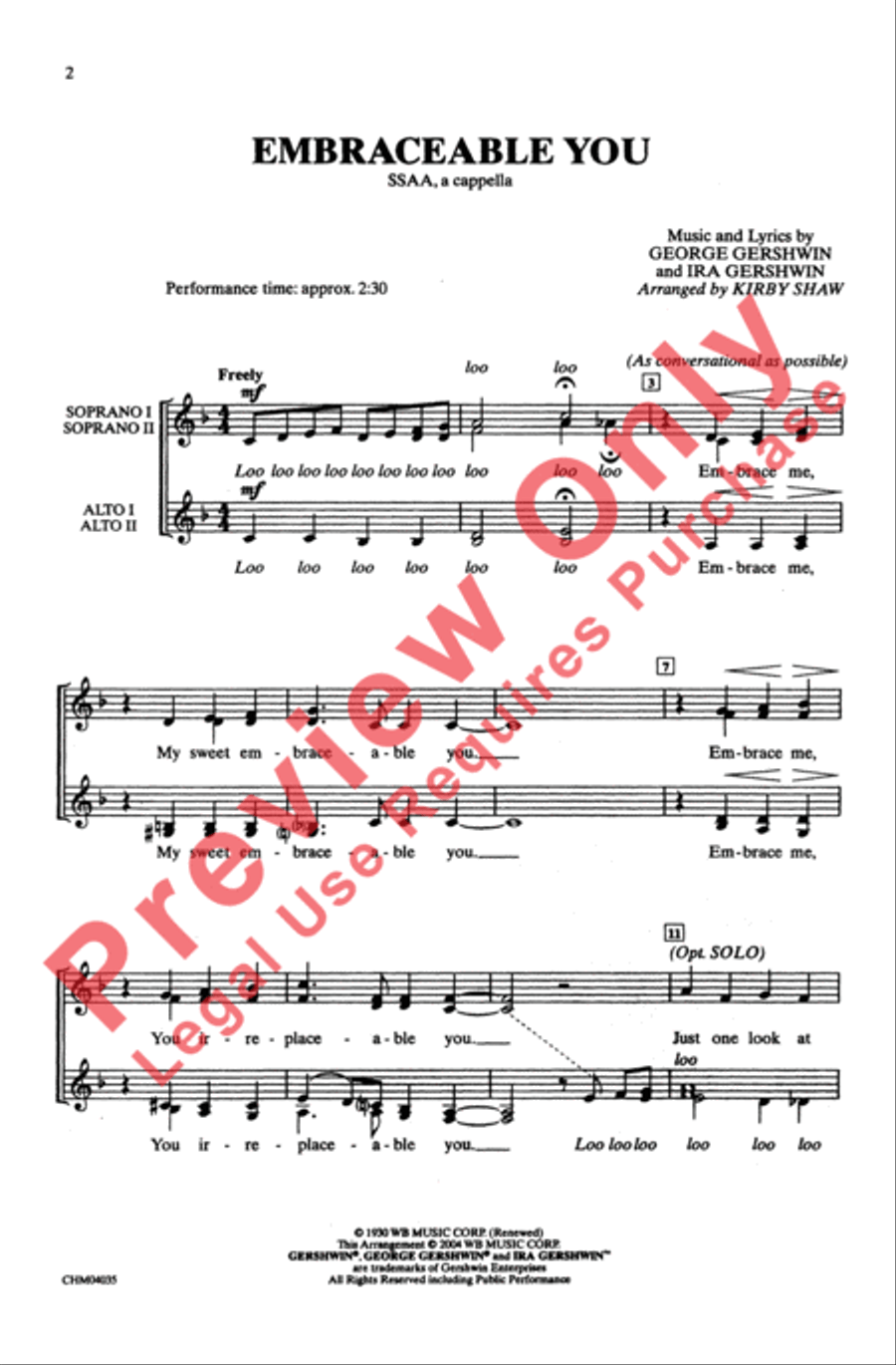 Embraceable You Embraceable You Women's Choir scores gallery preview page 2