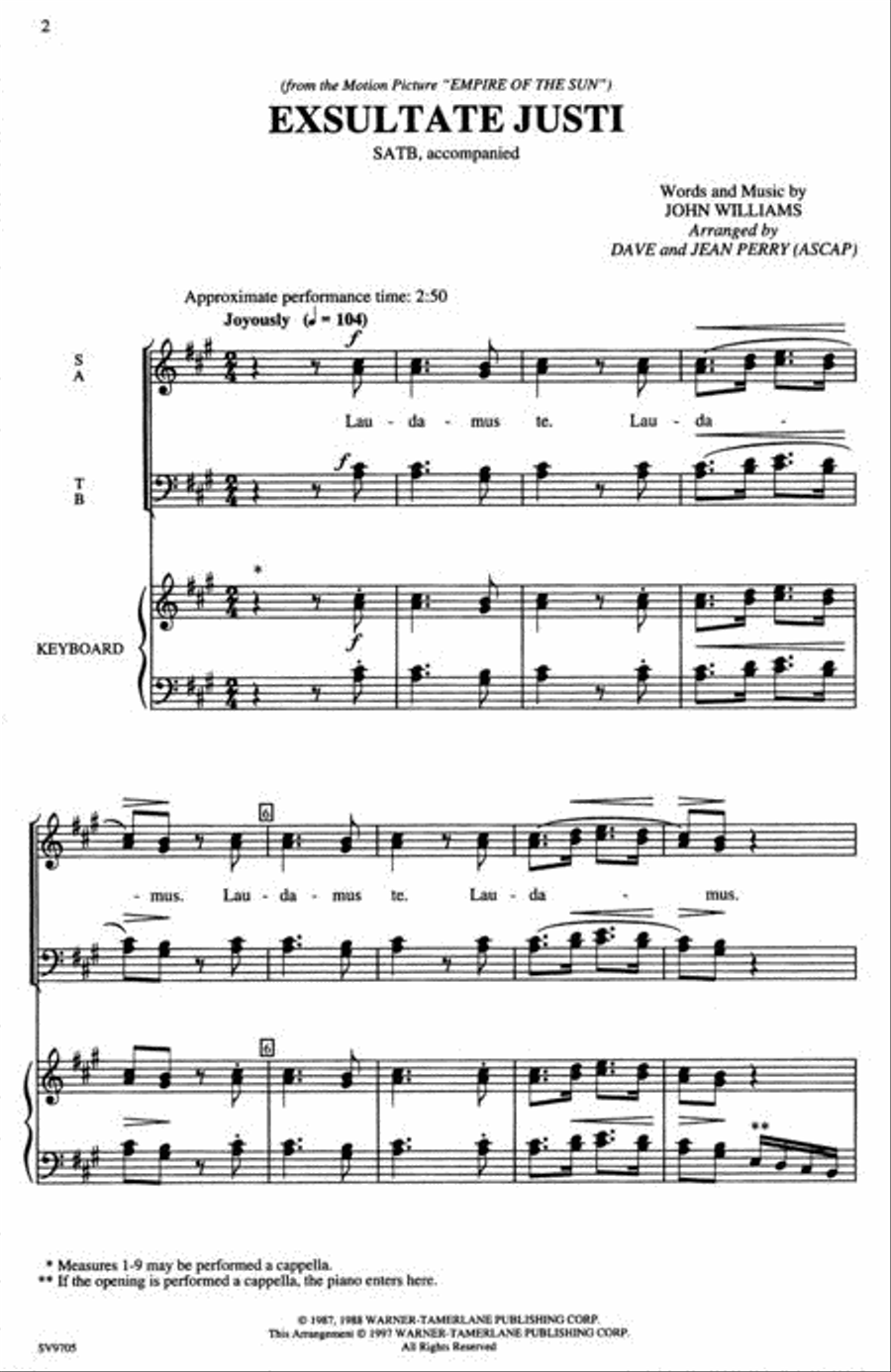 Exsultate Justi 4-Part scores gallery preview page 2