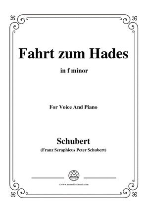 Schubert-Fahrt zum Hades,in f minor,D.526,for Voice and Piano