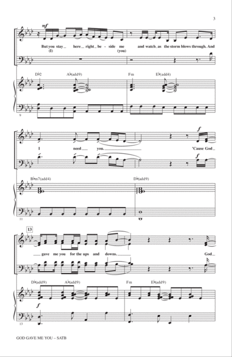 God Gave Me You (arr. Alan Billingsley) 4-Part scores gallery preview page 2