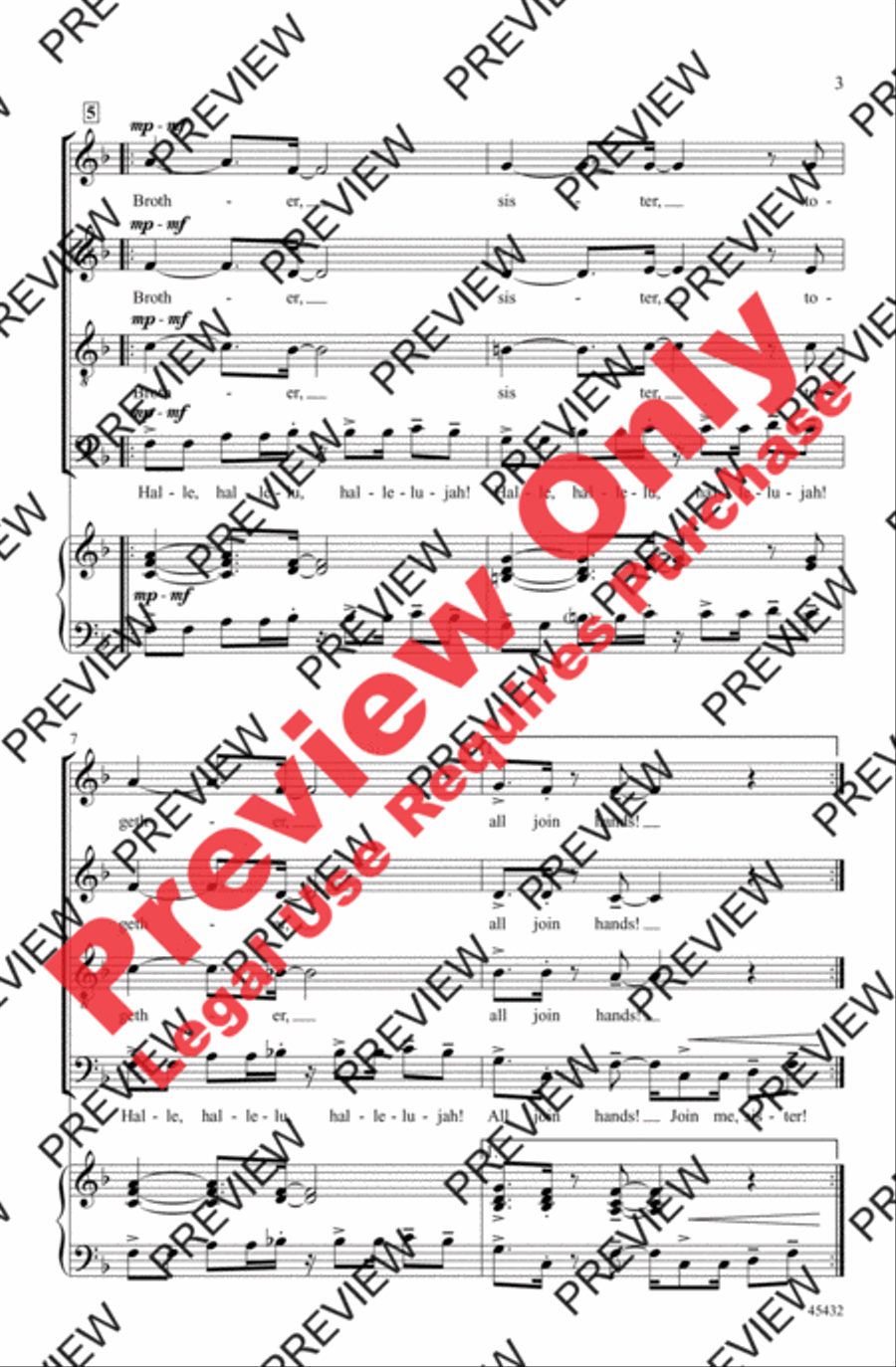 All Join Hands! All Join Hands! 4-Part scores gallery preview page 3