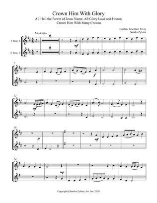 Book cover for Crown Him With Glory (treble F instrument duet, parts only)