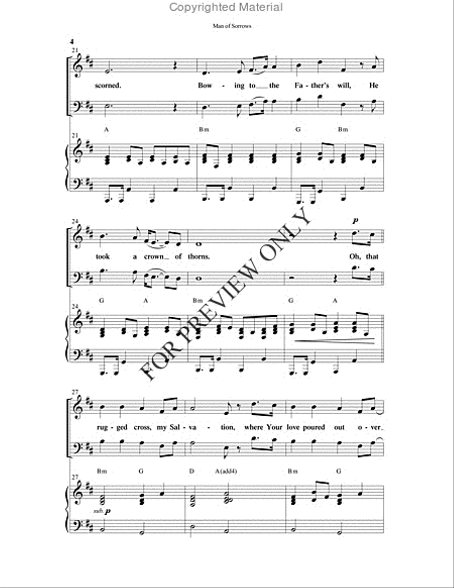 Man Of Sorrows - Anthem 4-Part scores gallery preview page 4