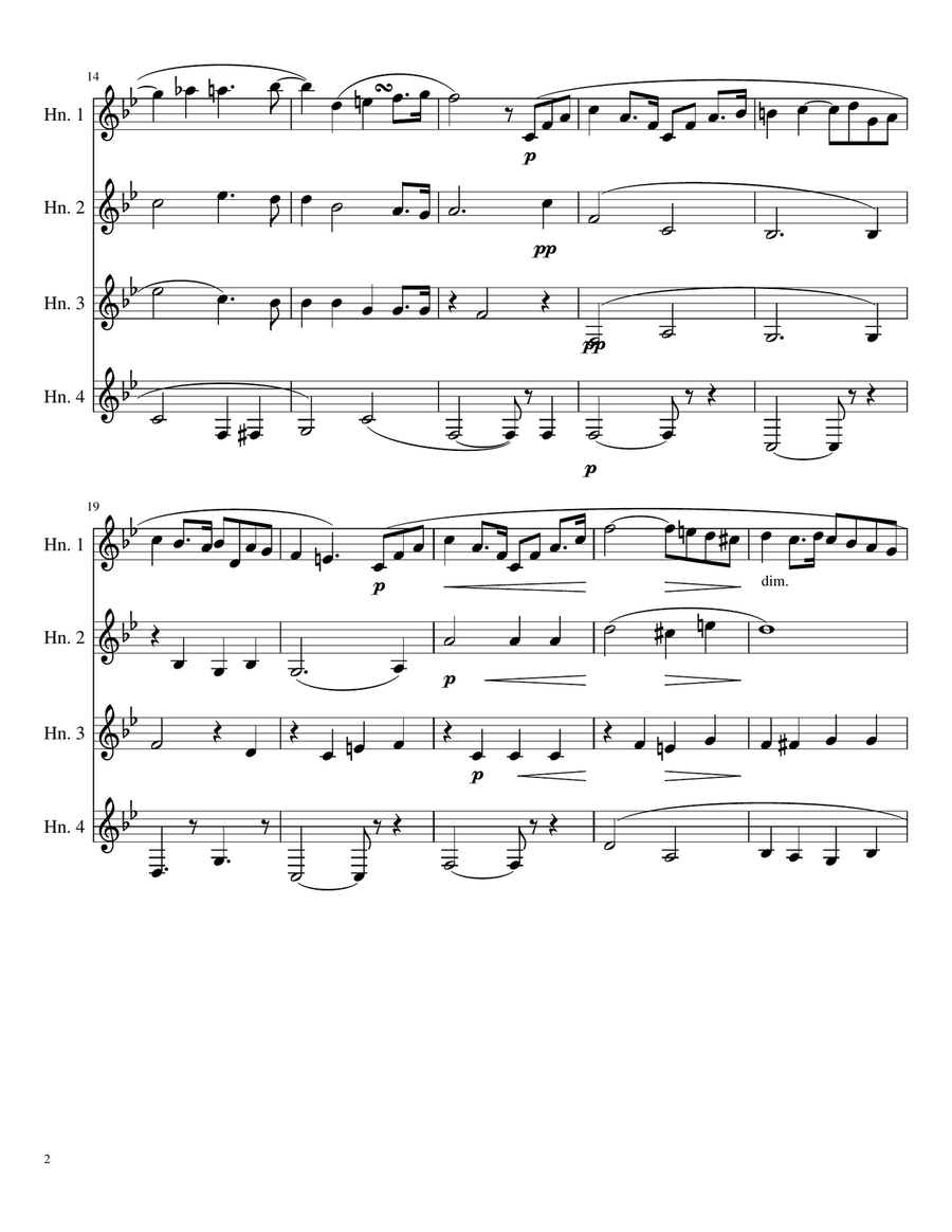 Richard Wagner - Elsa's Procession to the Cathedral - Horn Quartet French Horn Quartet scores gallery preview page 2