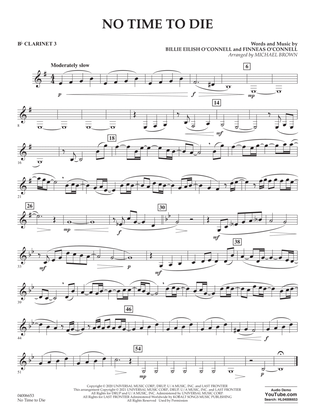 Book cover for No Time to Die (from No Time To Die) (arr. Michael Brown) - Bb Clarinet 3