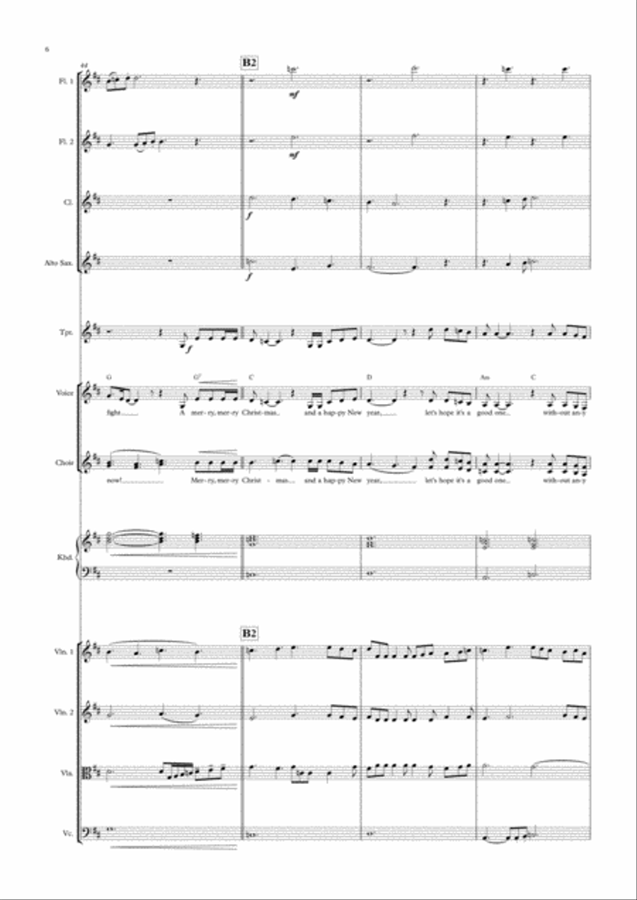 Happy Xmas (War Is Over) SSA scores gallery preview page 6