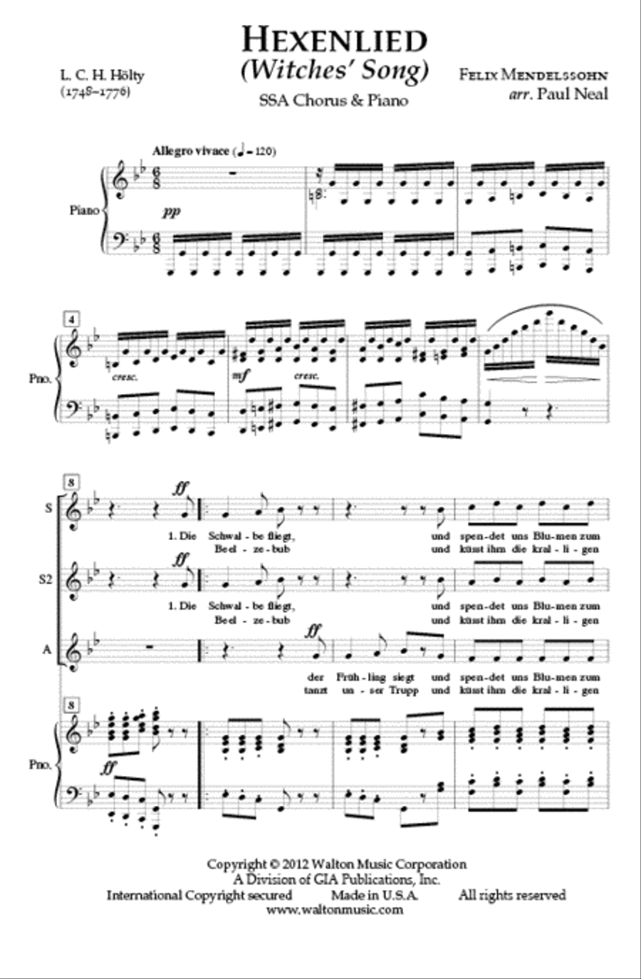 Hexenlied (Witches' Song) SSA scores gallery preview page 2
