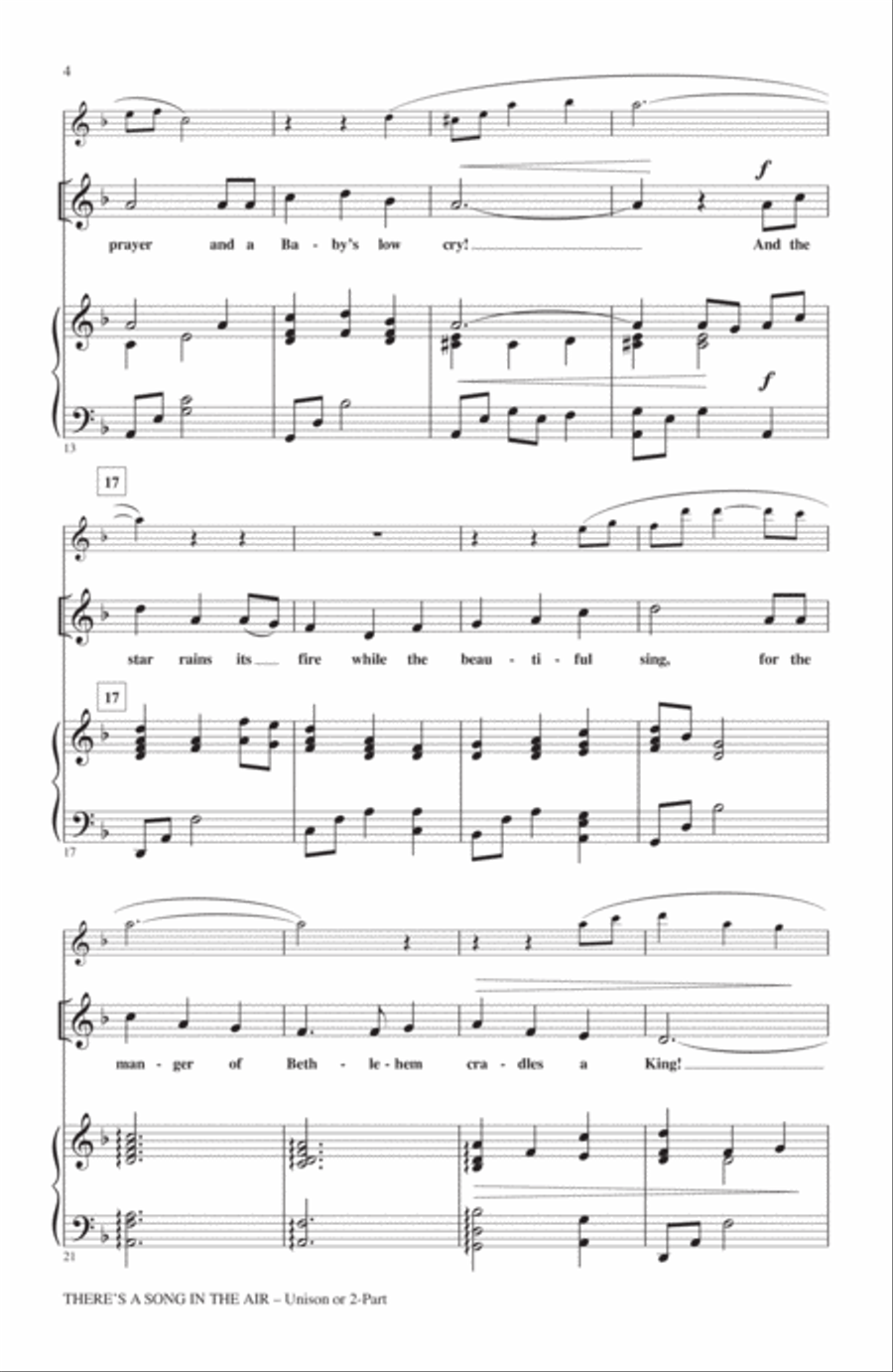 There's A Song In The Air Unison Choir scores gallery preview page 2