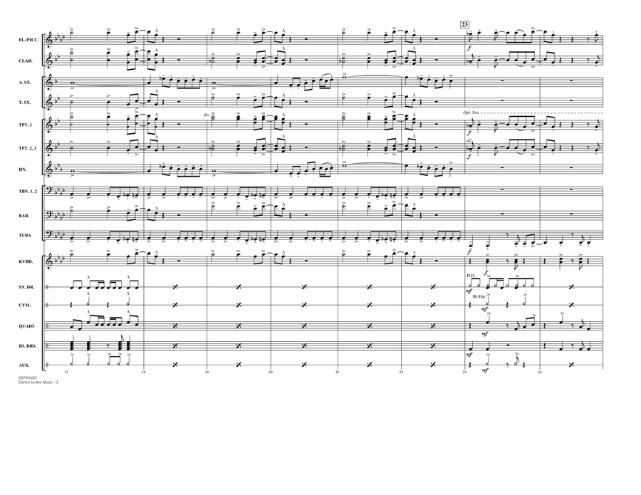 Dance To The Music - Conductor Score (Full Score) Marching Band scores gallery preview page 3