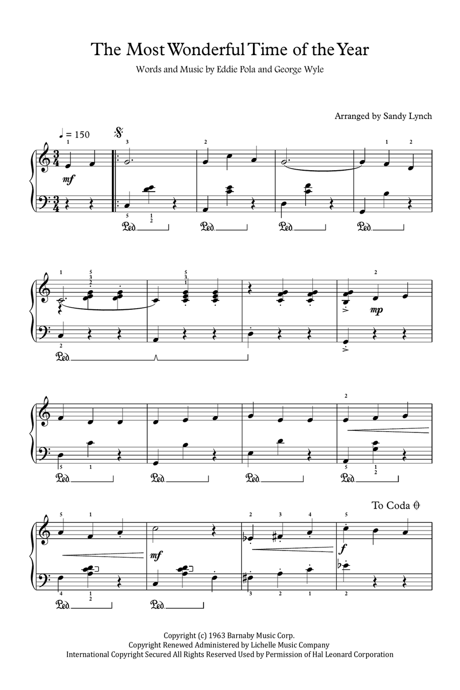 The Most Wonderful Time Of The Year Piano Solo scores gallery preview page 2