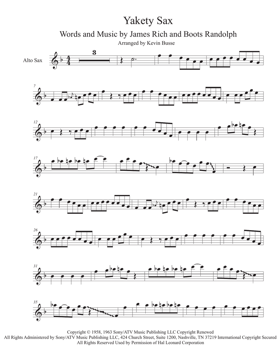 Yakety Sax Alto Saxophone scores gallery preview page 1