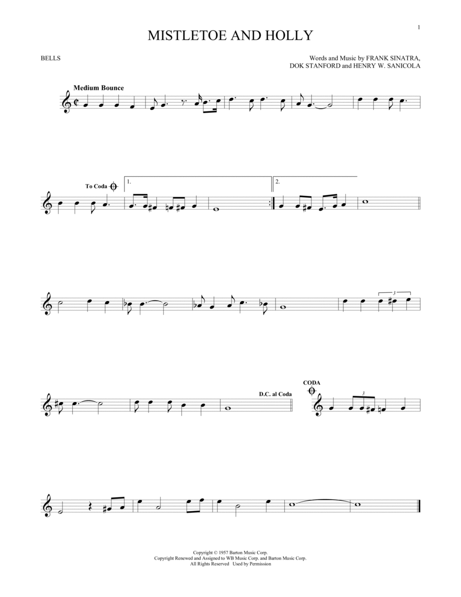 Mistletoe And Holly Glockenspiel scores gallery preview page 1