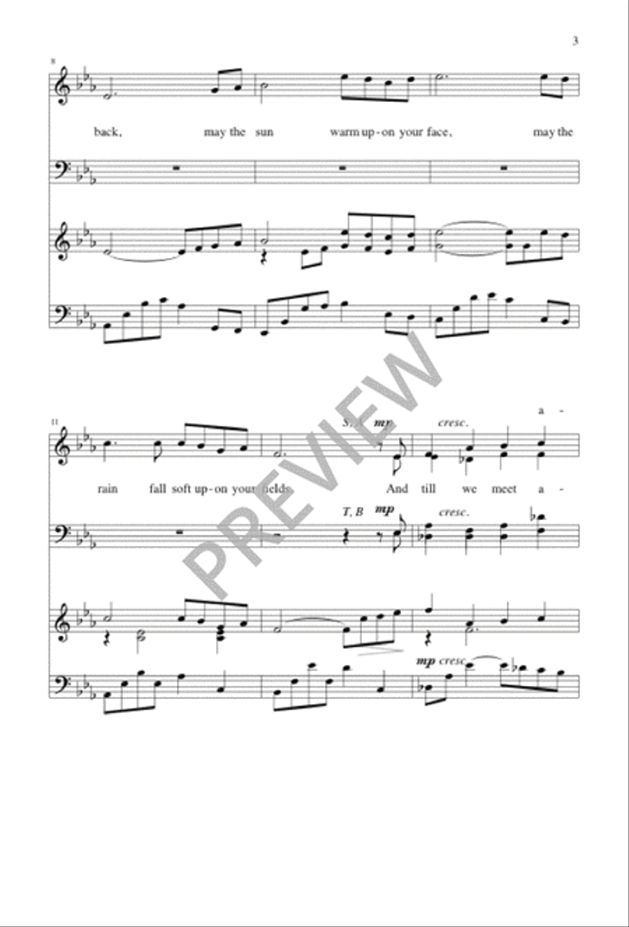 An Irish Blessing 4-Part scores gallery preview page 3