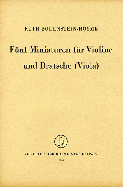 Funf Miniaturen fur Violine und Viola