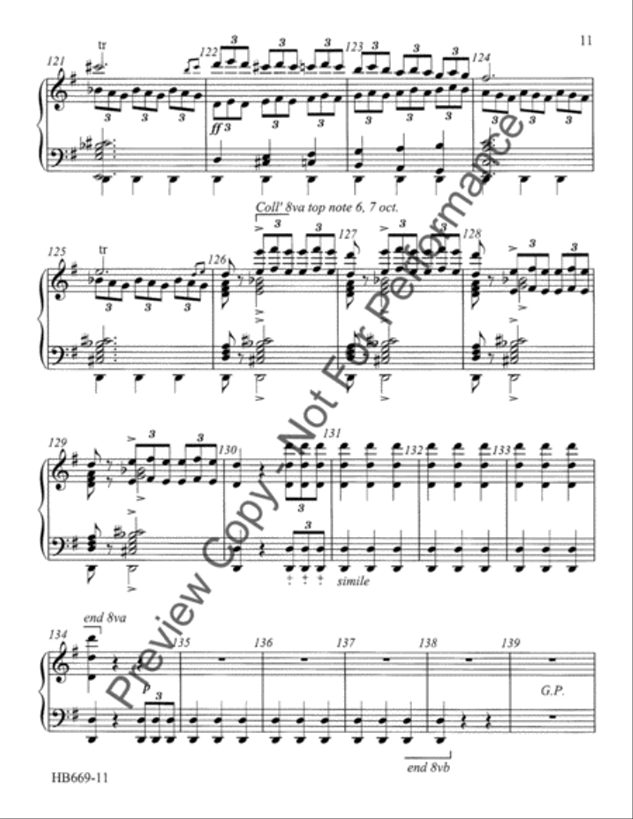 Overture to La Gazza Ladra from the Thieving Magpie Handbell Choir scores gallery preview page 11