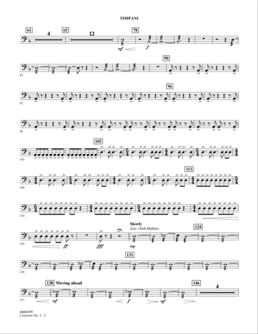 Concerto No. 1 (for Wind Orchestra) - Timpani Part scores gallery preview page 2