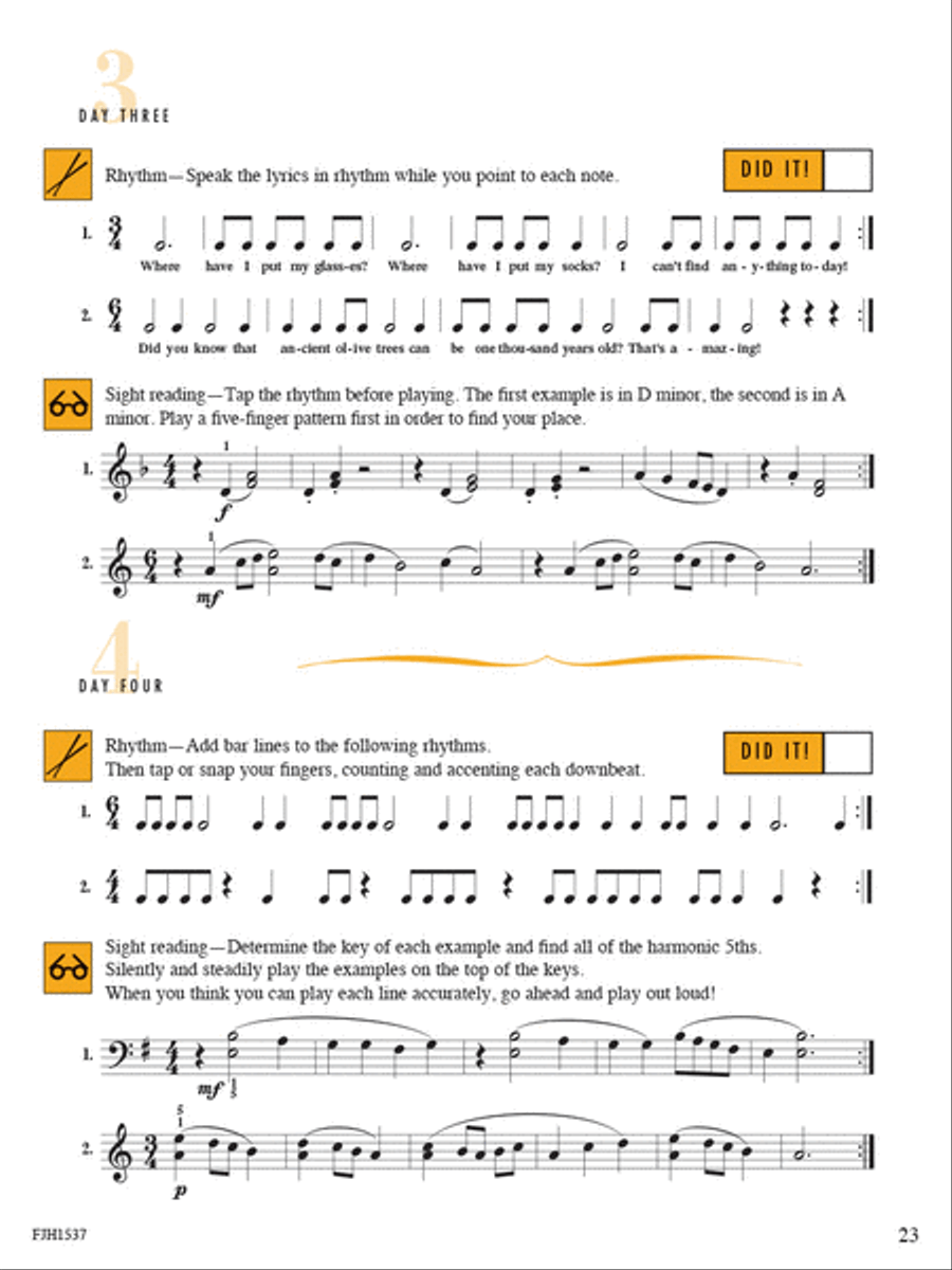 Sight Reading & Rhythm Every Day, Book 2A Piano Method scores gallery preview page 3