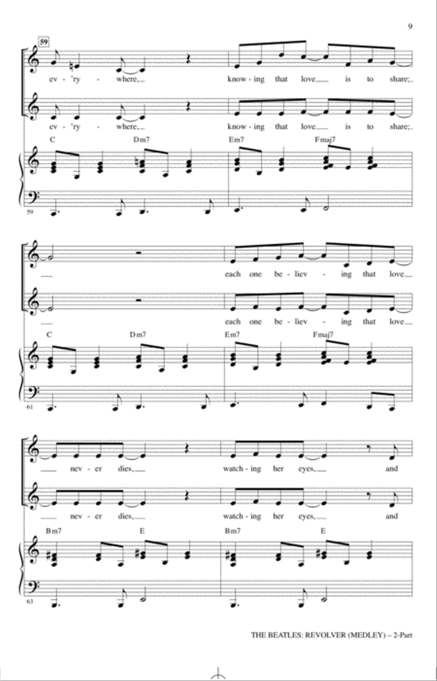 The Beatles: Revolver (Medley) (arr. Alan Billingsley) 2-Part scores gallery preview page 8