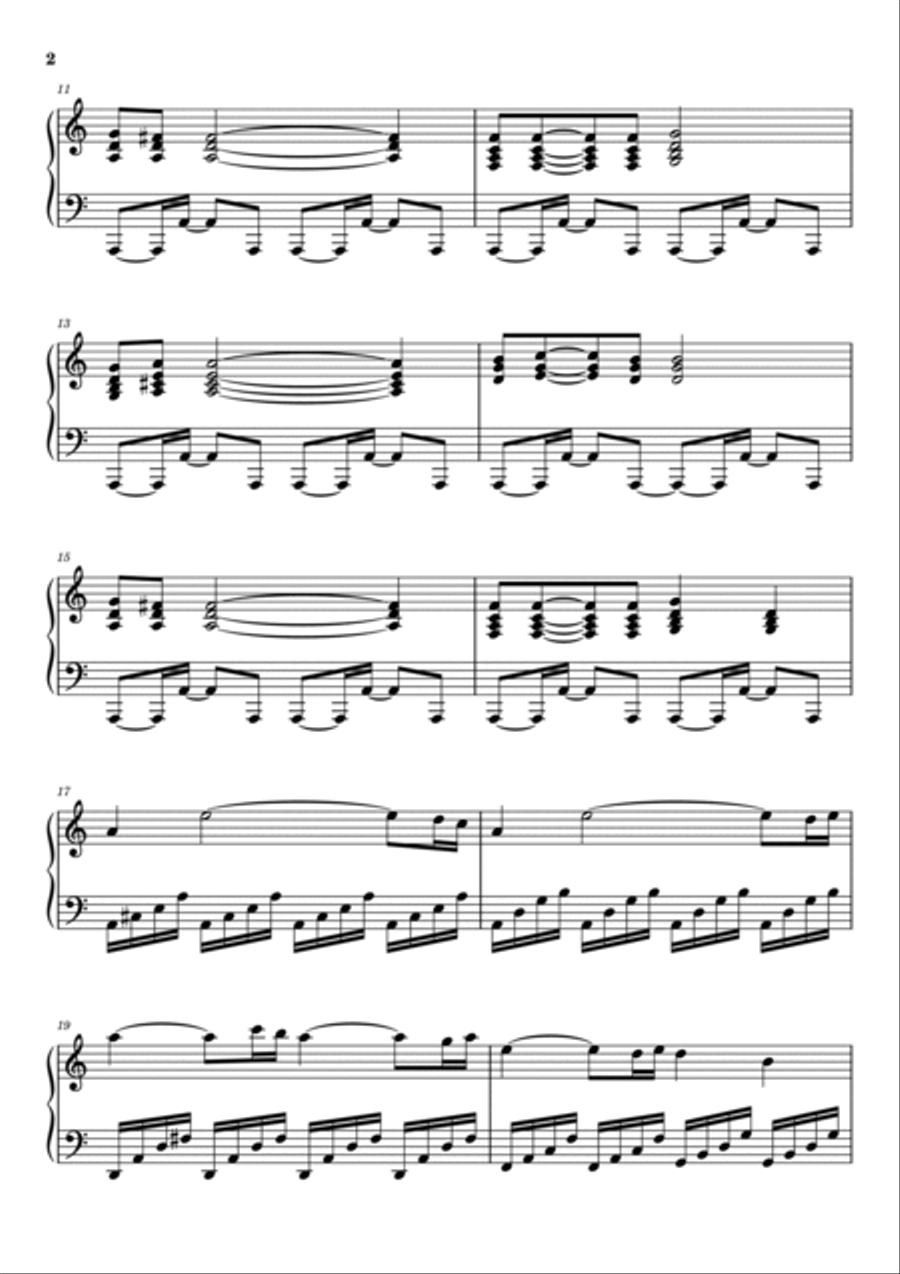 Naruto Main Theme Piano Solo scores gallery preview page 2