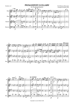 Pickaninny Lullaby for Woodwind Quartet