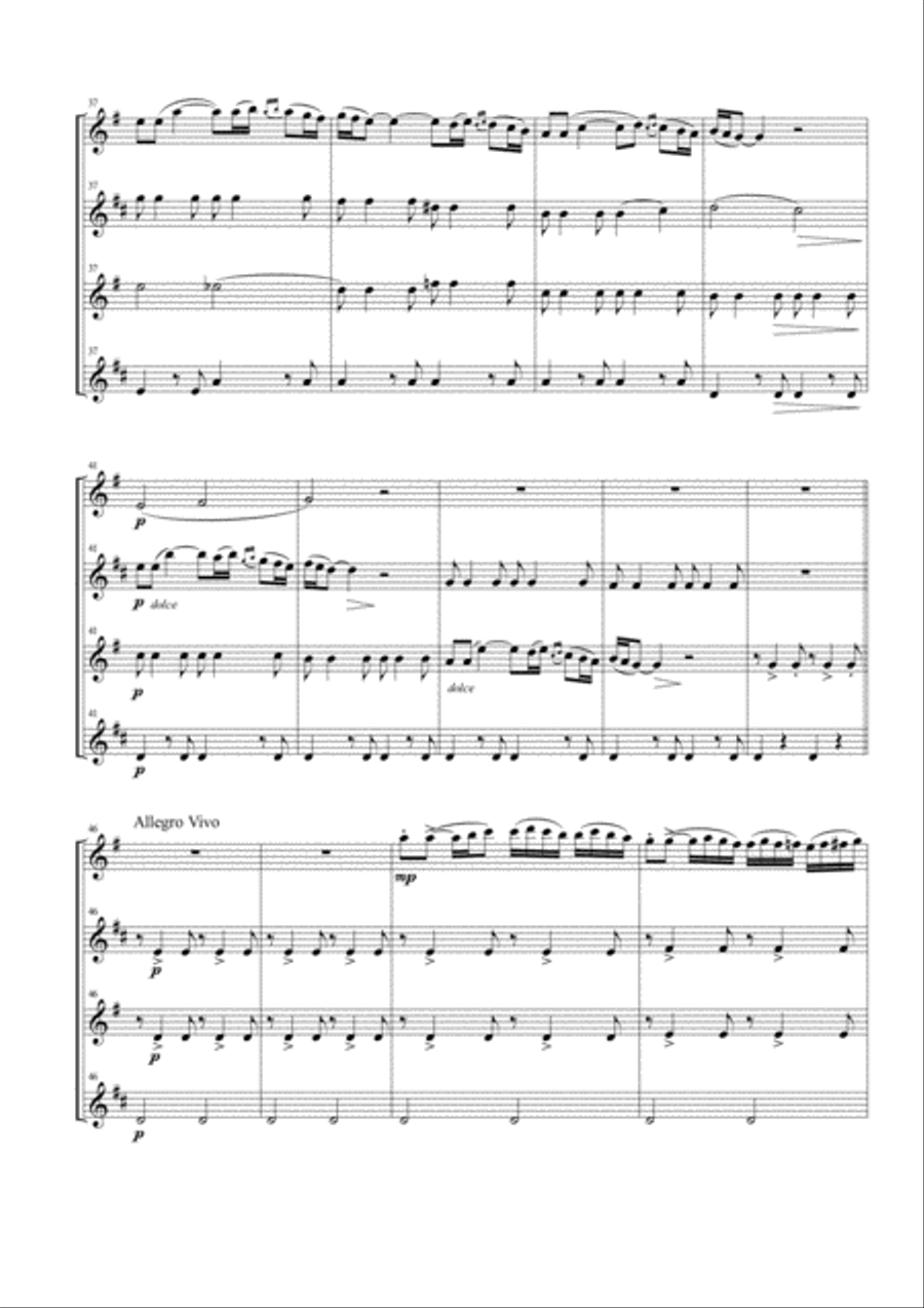 Polovtsian Dances for Saxophone Quartet Saxophone Quartet scores gallery preview page 4