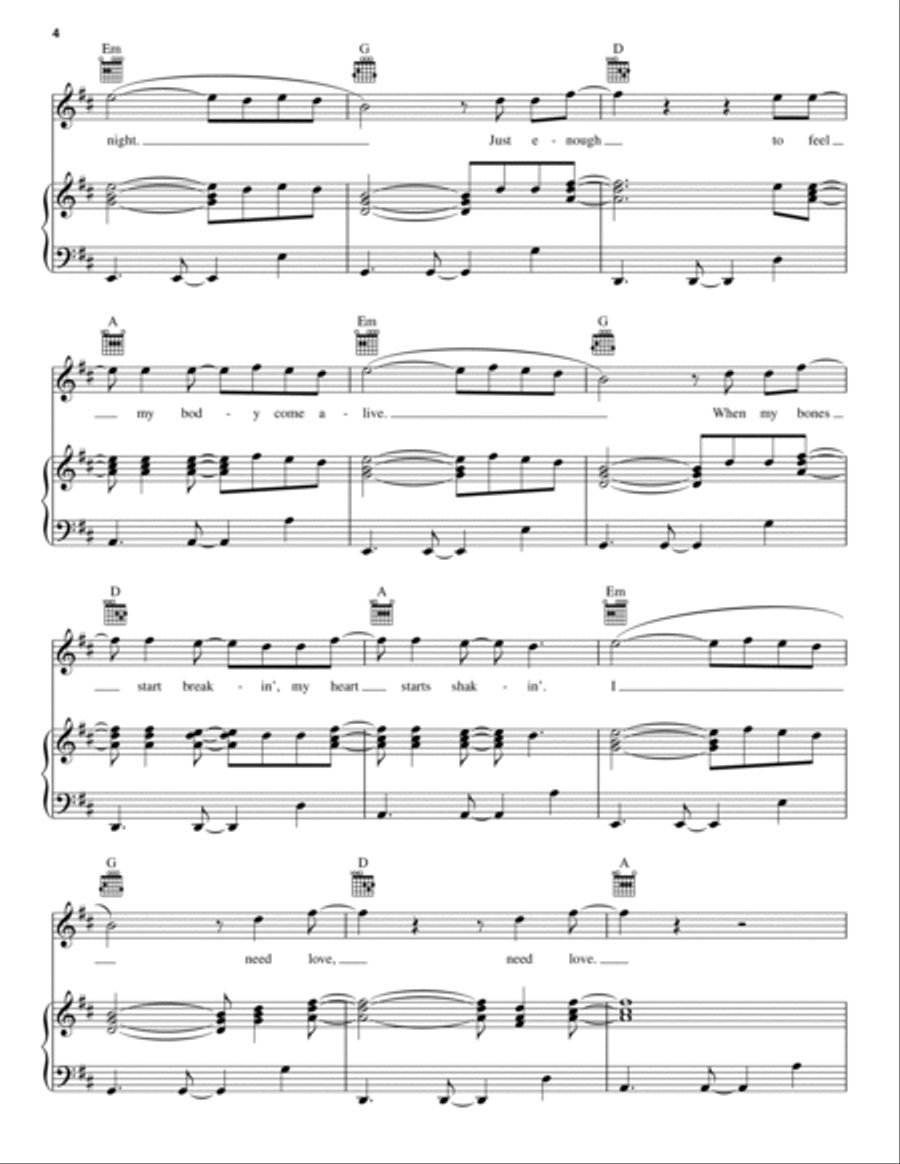 Mirrors Piano, Vocal, Guitar scores gallery preview page 4