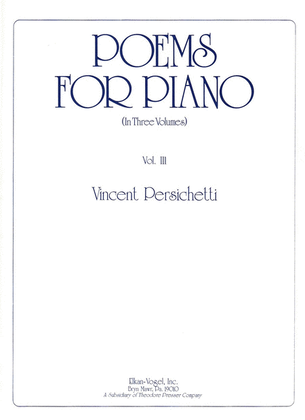 Book cover for Poems for Piano, Vol. 3