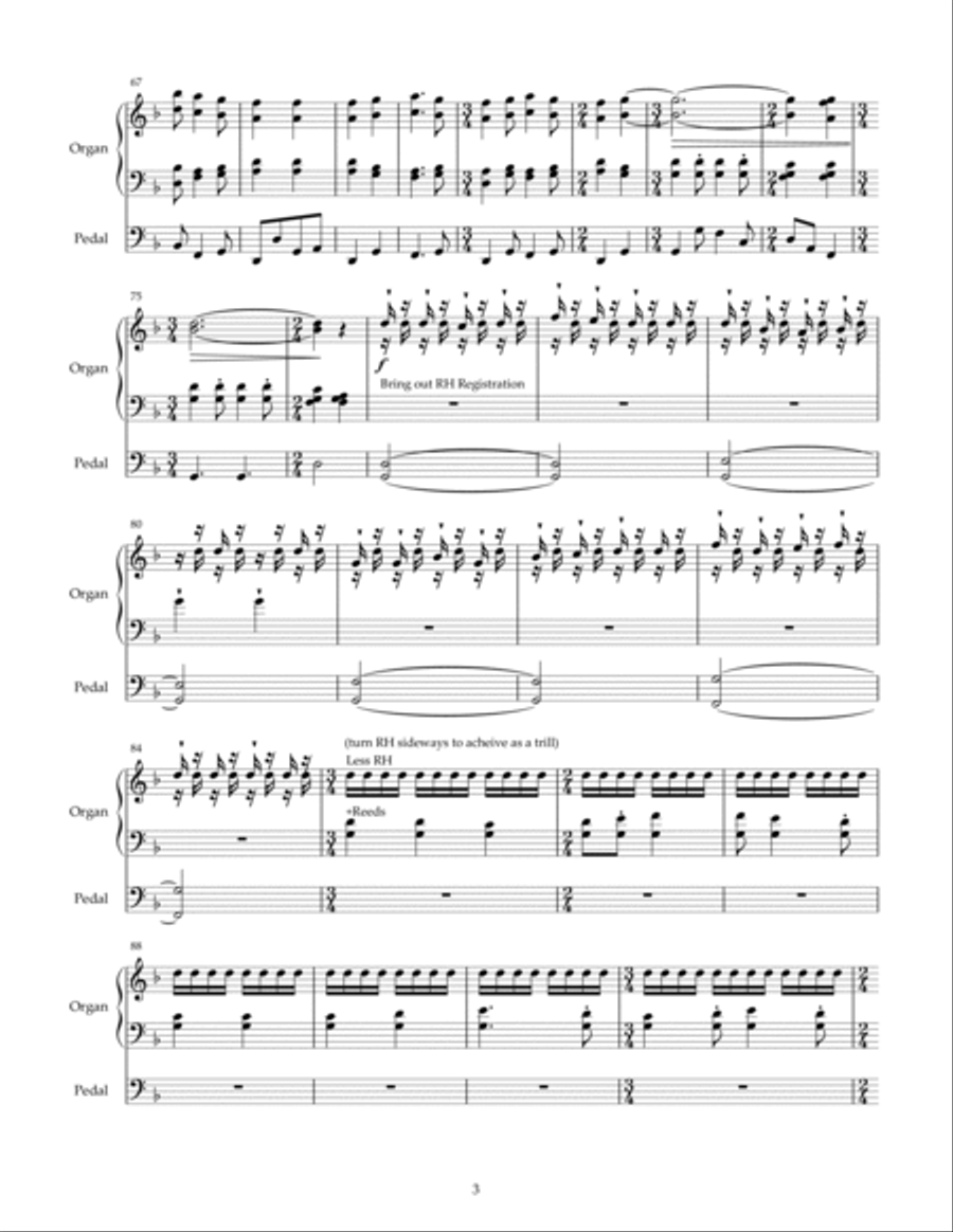 Toccata on Gaudete! Organ Solo scores gallery preview page 3