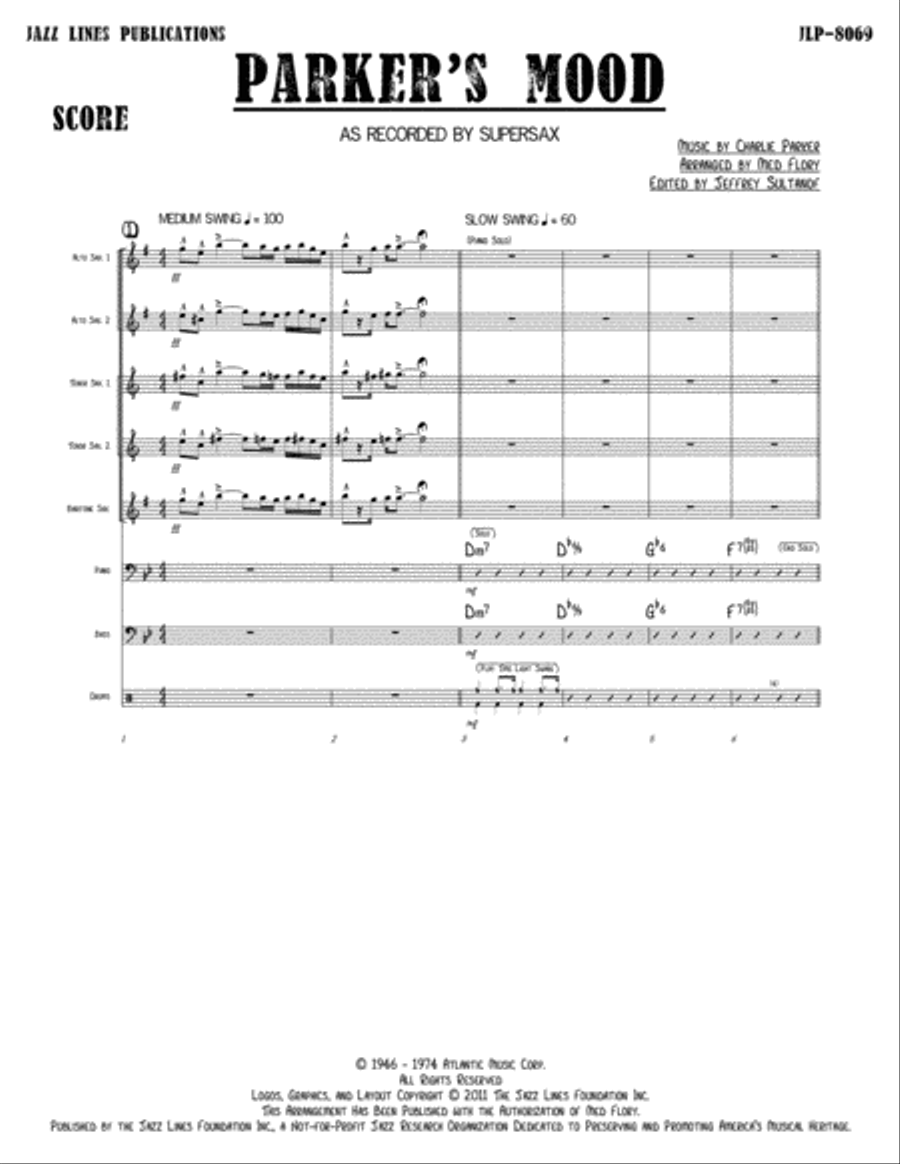 Parker's Mood Jazz Ensemble scores gallery preview page 5