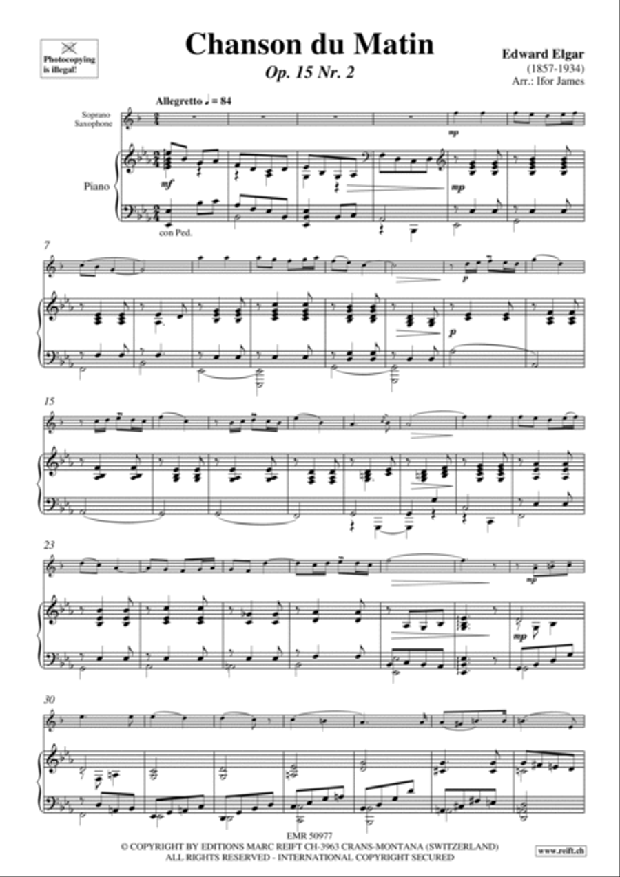 Chanson du Matin Chanson du Matin Soprano Saxophone scores gallery preview page 3