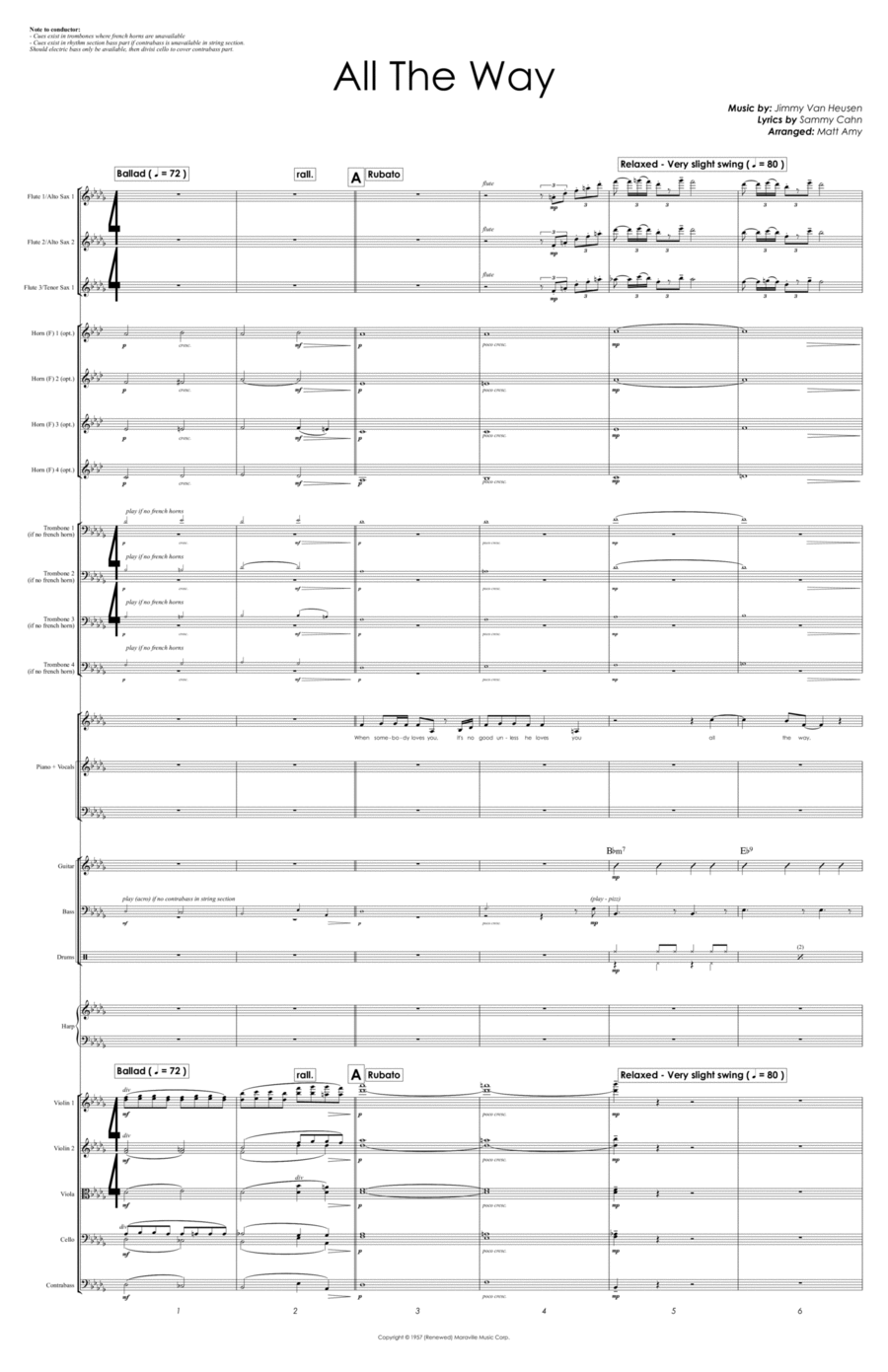 All The Way Full Orchestra scores gallery preview page 1