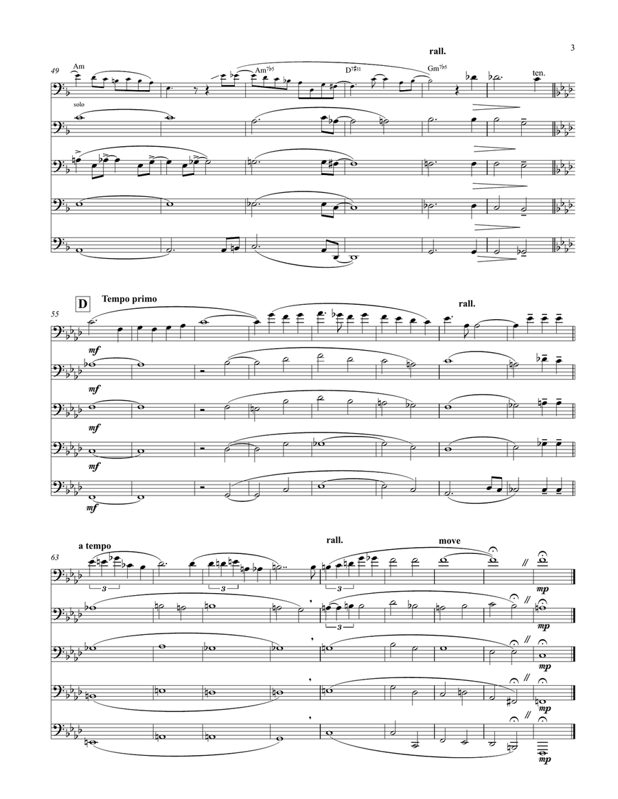 Remember When for Low Brass Ensemble Brass Ensemble scores gallery preview page 3