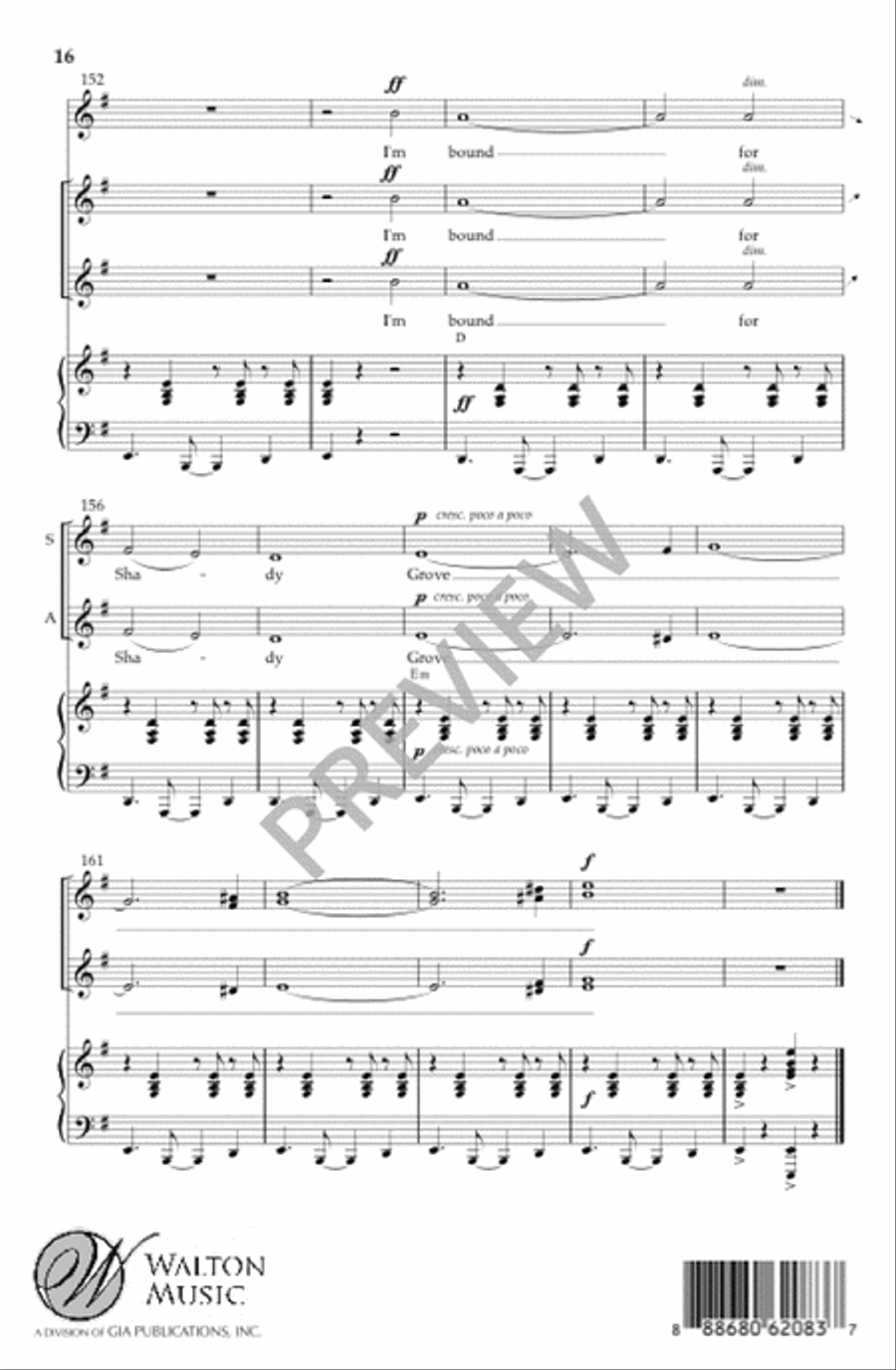 Shady Grove (Vocal Score) SSA scores gallery preview page 17