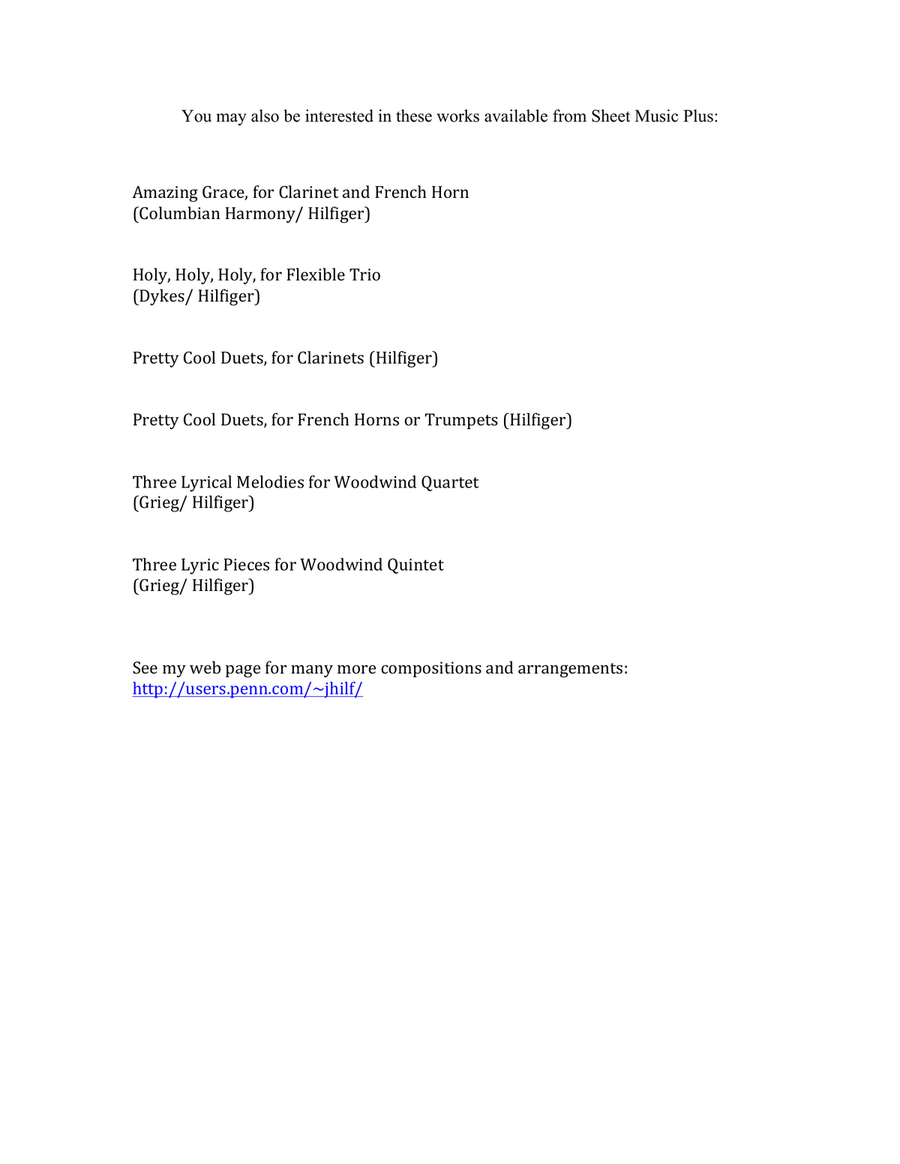Three Christmas Duos for Clarinet and Horn Woodwind Duet scores gallery preview page 2