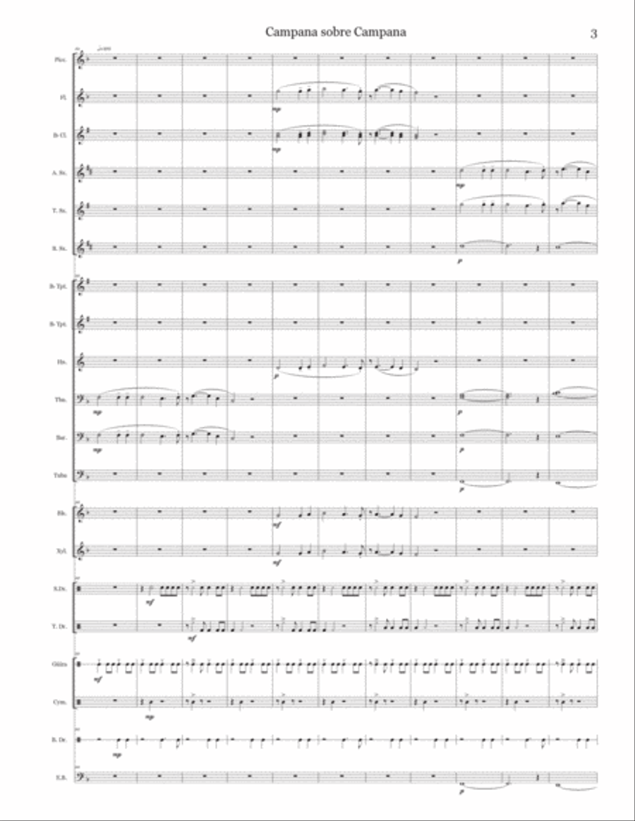 Campana sobre Campana - Score Only Marching Band scores gallery preview page 3