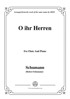 Book cover for Schumann-O ihr Herren,for Flute and Piano