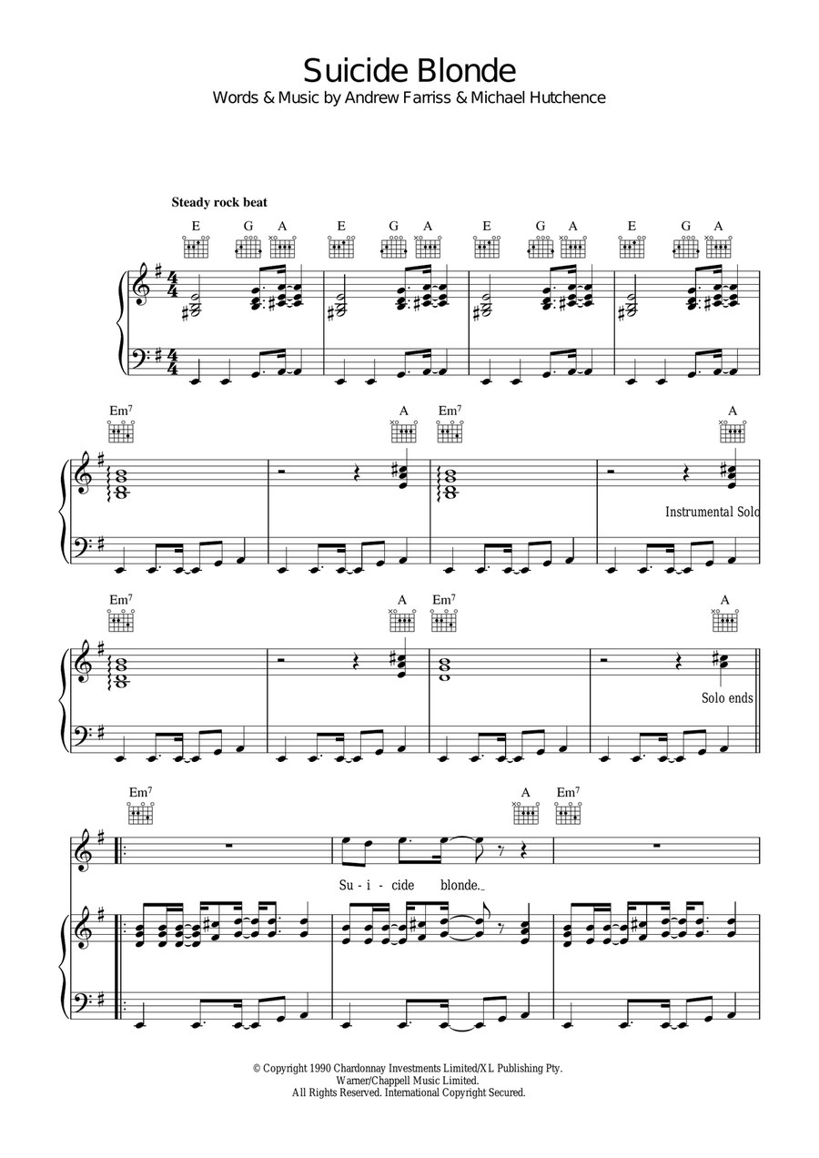 Suicide Blonde Acoustic Guitar scores gallery preview page 1