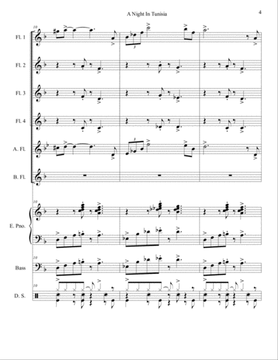 A Night In Tunisia A Night In Tunisia Small Ensemble scores gallery preview page 4