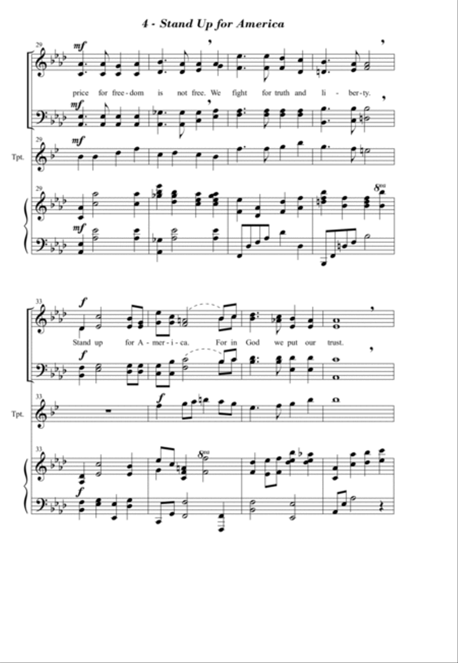 Stand Up for America 4-Part scores gallery preview page 4
