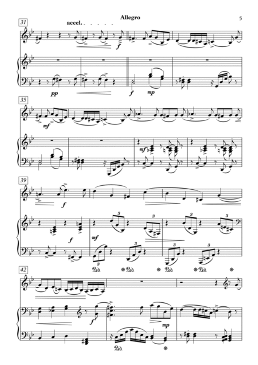 Souffrances for Cello and Piano op. 2 No 11 Piano Accompaniment scores gallery preview page 5