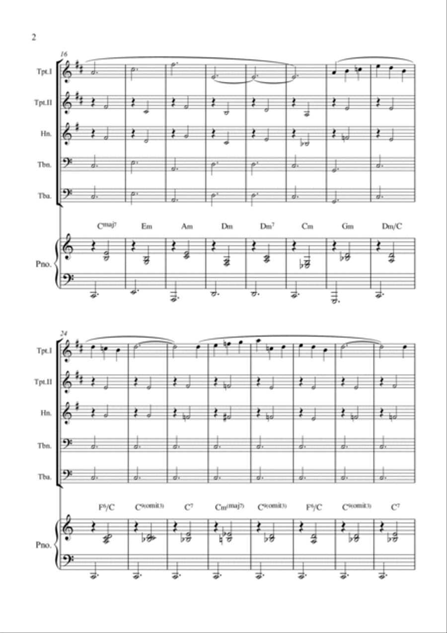 Gymnopédie No. 1 Brass Quintet scores gallery preview page 2